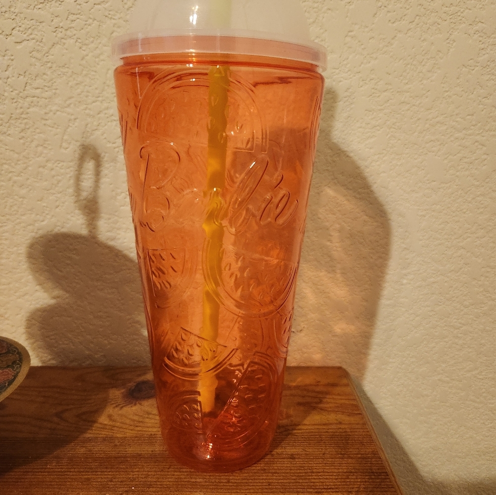 Barbie slushy cup with lid and straw